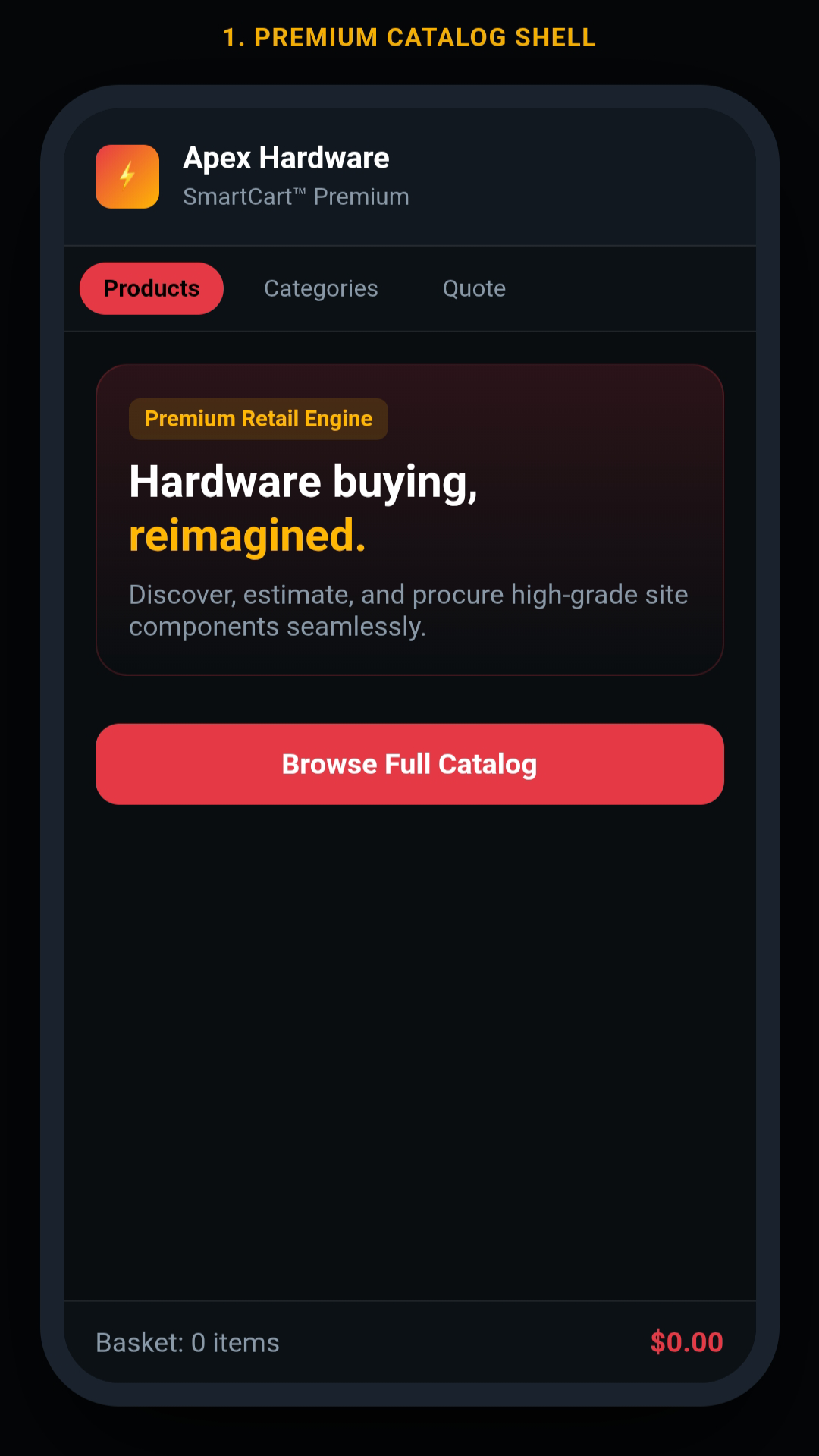 Retail Product Catalog UI View